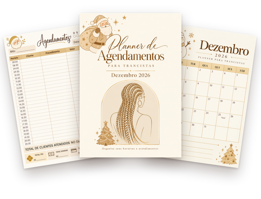 Planner de Agendamentos para Trancistas, Dezembro 2026